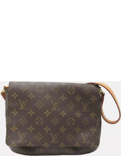 Louis Vuitton Brown Canvas Monogram Musette Tango Short Strap Crossbody Bag