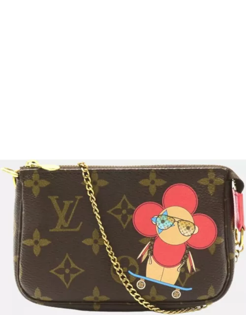 Louis Vuitton Brown Canvas Monogram Vivienne Mini Pochette Accessories Shoulder Bag
