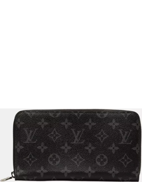 Louis Vuitton Black Canvas Monogram Eclipse Zippy Organizer NM Long Wallet