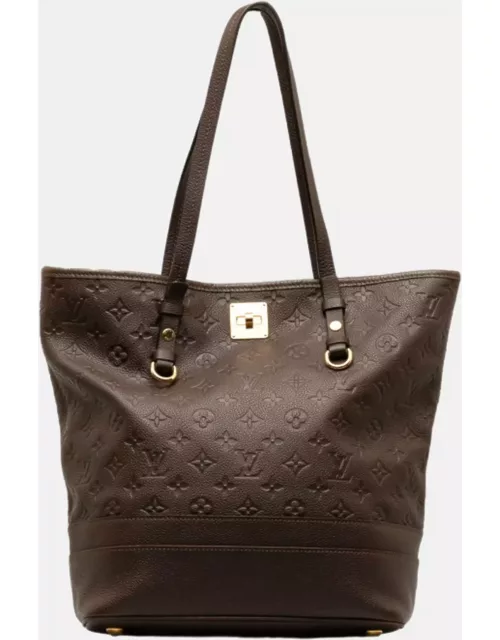 Louis Vuitton Brown Leather Monogram Empreinte Citadines PM Tote Bag