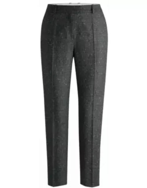 Regular-fit trousers in a checked virgin-wool blend- Patterned Women's Formal Pant