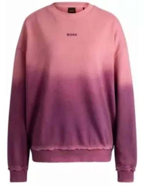 Degrad sweatshirt in French terry cotton- Patterned Women's Sweatshirt