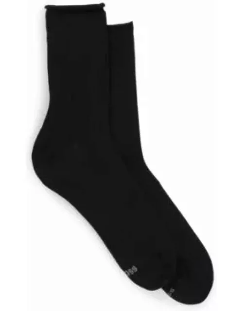 Two-pack of short-length socks in stretch yarns- Black Women's Underwear, Pajamas, and Sock
