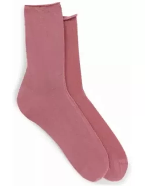 Two-pack of short-length socks in stretch yarns- Light Red Women's Underwear, Pajamas, and Sock