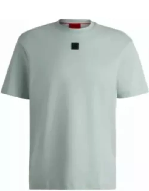 Interlock-cotton regular-fit T-shirt with stacked logo- Light Grey Men's T-Shirt