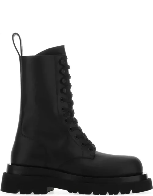 Bottega Veneta Black Leather Lug Ankle Boot