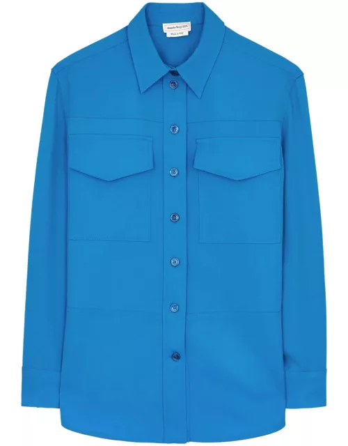 Alexander Mcqueen Wool Shirt - Blue - 40 (UK8 / S)