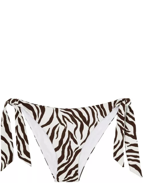 Max Mara Beachwear Silvana Zebra-print Bikini Briefs - Brown - IV (UK14 / L)