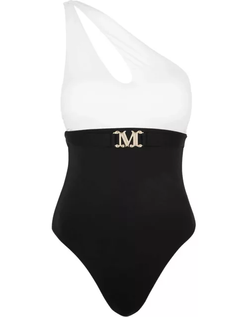 Max Mara Beachwear Carlotta One-shoulder Swimsuit - Black And White - Iiib (UK12 / M)