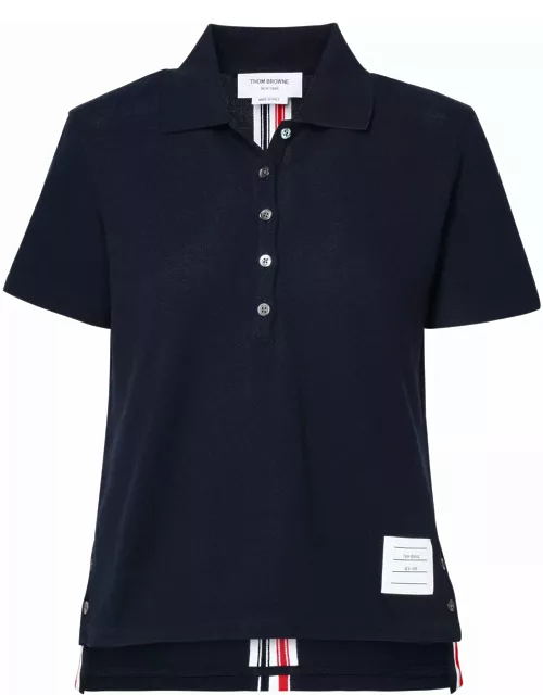 Thom Browne Navy Cotton Polo Shirt