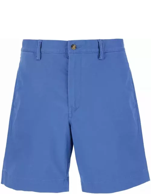 Polo Ralph Lauren Blue Bermuda Shorts In Stretch Cotton Man