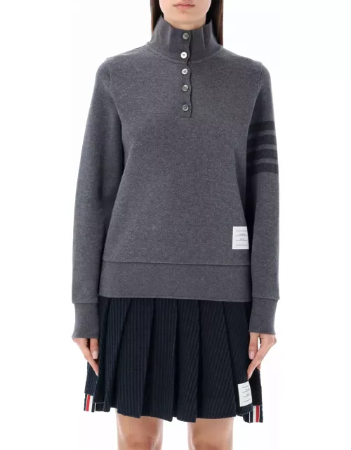 Thom Browne Funnel Neck Pullover With Tonal Bar