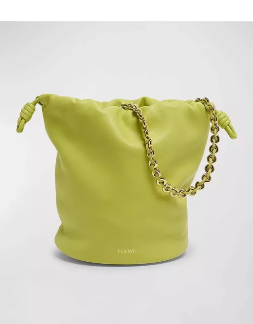 x Paula's Ibiza Flamenco Bucket Bag in Napa Leather with Chain