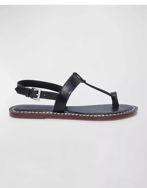 Calfskin T-Strap Slingback Sandal