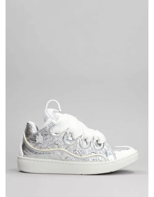 Lanvin Curb Sneakers In Silver Polyester