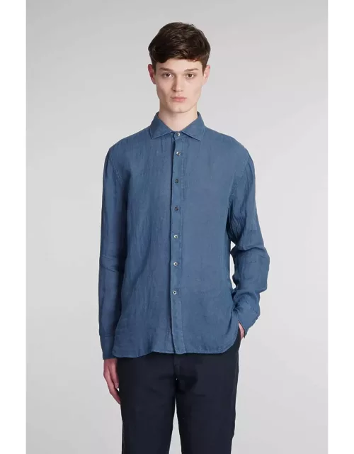 120% Lino Shirt In Blue Linen