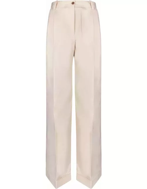 Maison Kitsuné Double Pleats Ivory Trouser