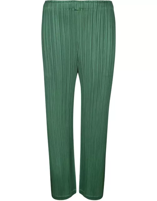 Issey Miyake Pleats Please Green Straight Trouser