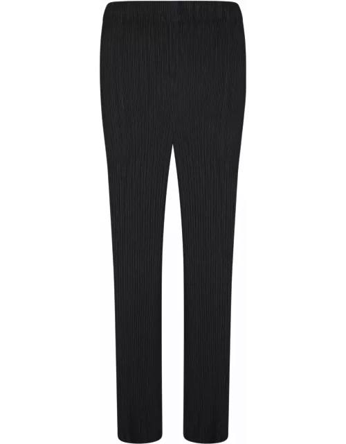 Issey Miyake Pleated Black Straight Trouser