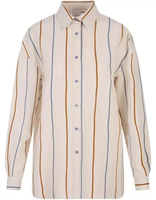 Stella Jean Over Fit Striped Cotton Shirt