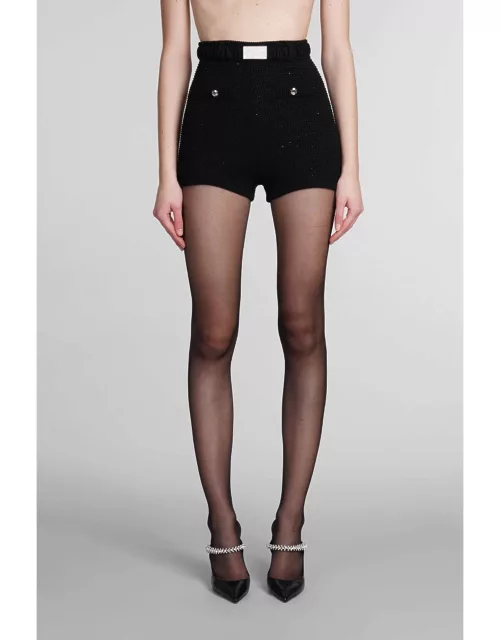 Alessandra Rich Shorts In Black Cotton