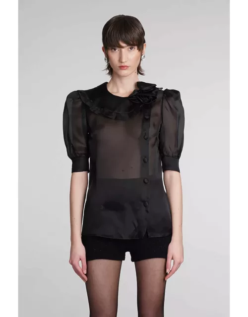 Alessandra Rich Shirt In Black Silk