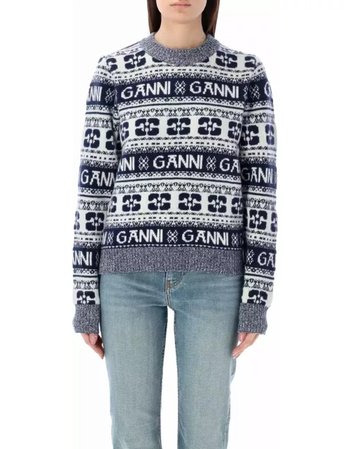 Ganni Allover Logo Sweater
