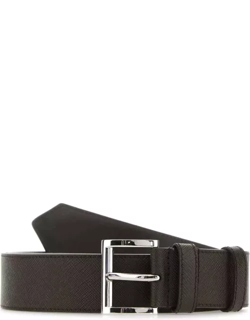 Prada Dark Grey Leather Belt