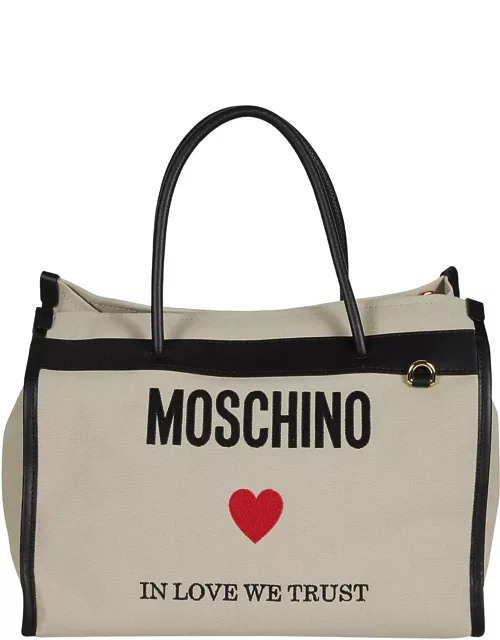Moschino Logo Top Zip Tote