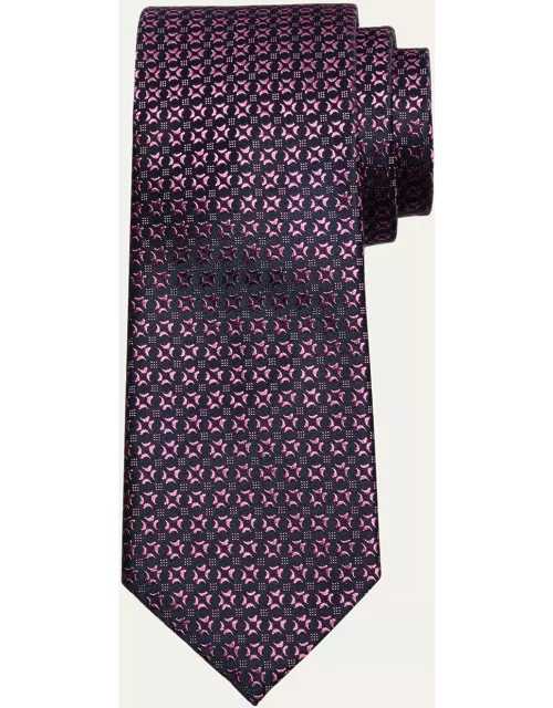 Men's Silk Geometric Jacquard Tie
