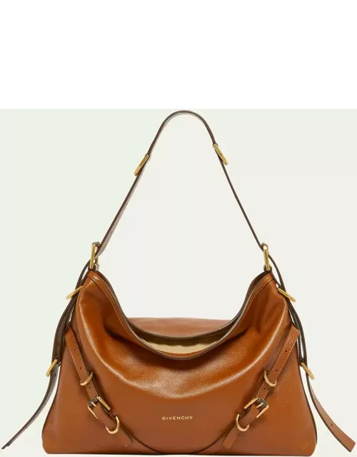 Voyou Medium Shoulder Bag in Shiny Tumbled Leather