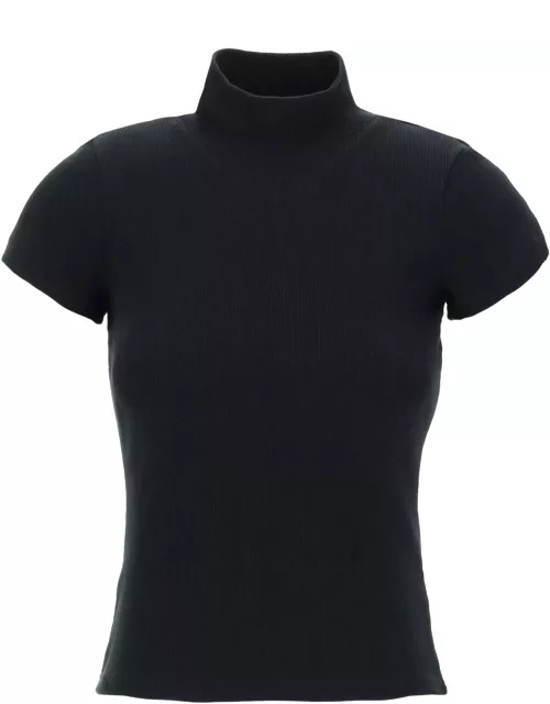 ALAIA high-neck ribbed top with nine word