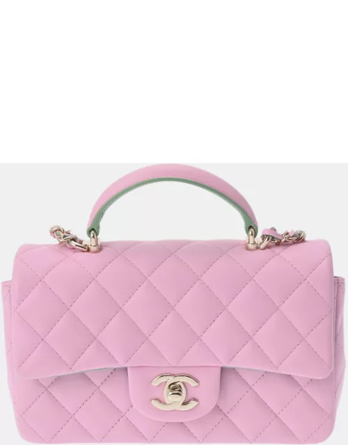 Chanel Pink Mini Top Handle Flap Bag