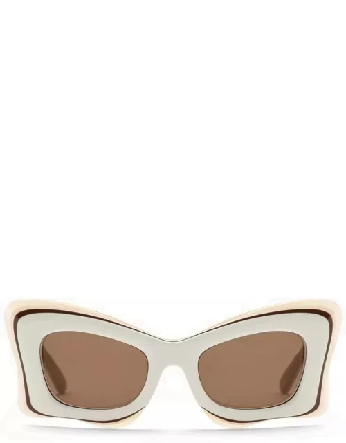 Butterfly white/beige acetate sunglasse