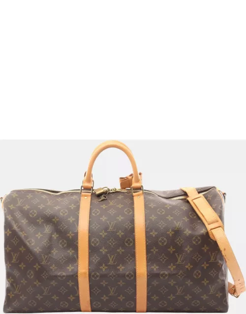 Louis Vuitton Keepall Bandouliere 55 Monogram Boston bag PVC Leather Brown 2WAY