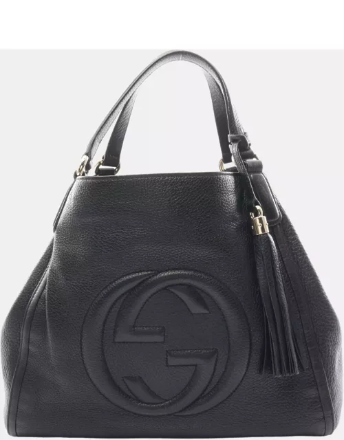 Gucci Soho Cellarius Interlocking G Handbag Tote bag Leather Black