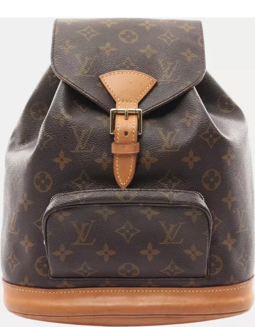 Louis Vuitton Montsouris MM Monogram Backpack Rucksack PVC Leather Brown