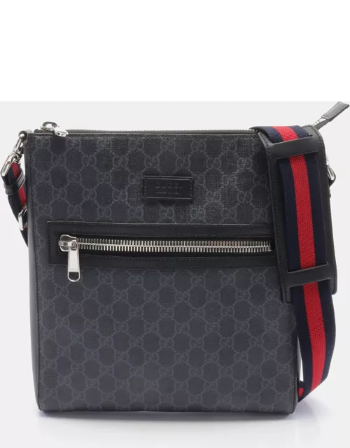 Gucci GG Supreme Messenger bag Sherry line Shoulder bag PVC Leather Black Multicolor