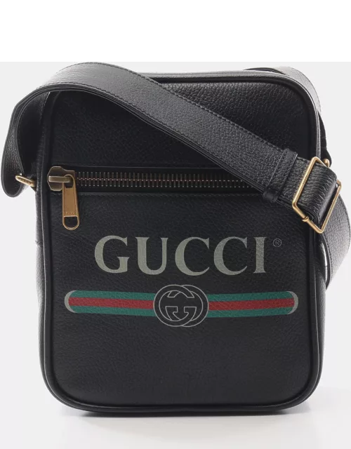 Gucci Gucci print Shoulder bag Leather Black Multicolor