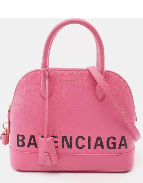 Balenciaga Ville Top handle Bag S Handbag Leather Pink Black 2WAY
