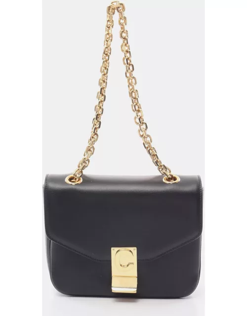 Celine C See Small W chain shoulder bag Leather Black