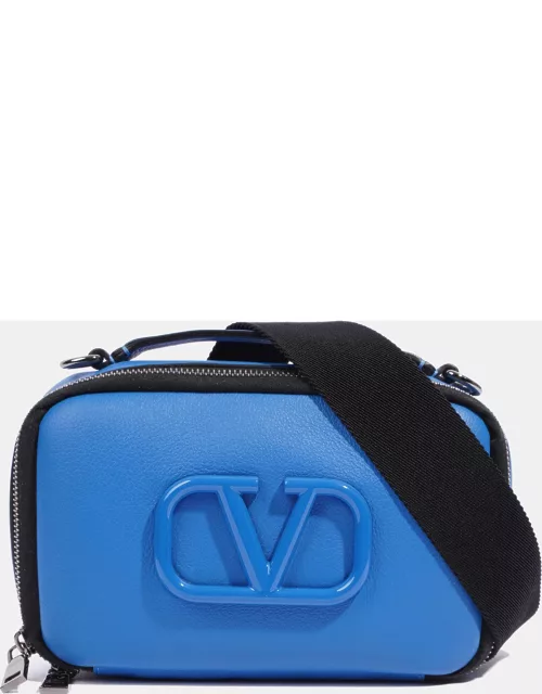 Valentino V Logo Blue Leather crossbody bag
