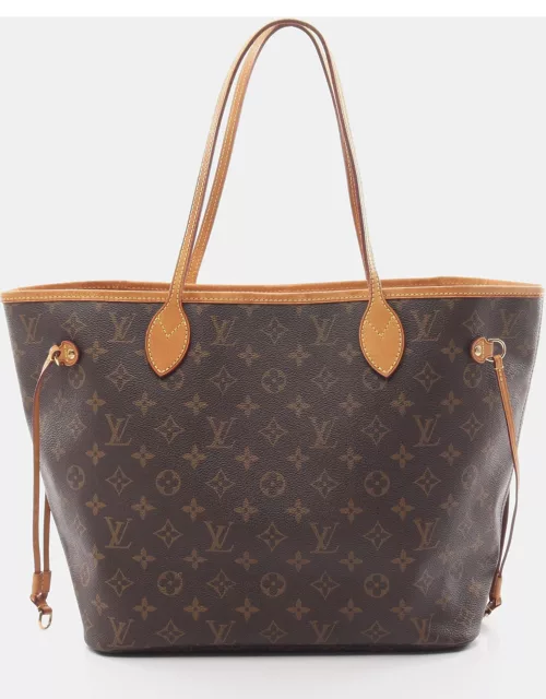 Louis Vuitton Neverfull MM Monogram Shoulder bag Tote bag PVC Leather Brown