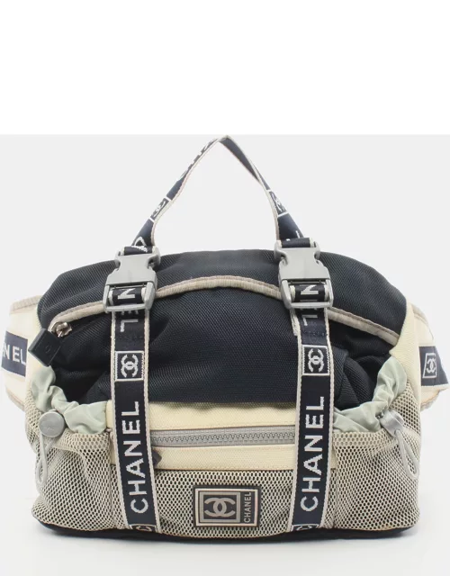 Chanel Sports line Waist bag Body bag Nylon Off white Navy Multicolor