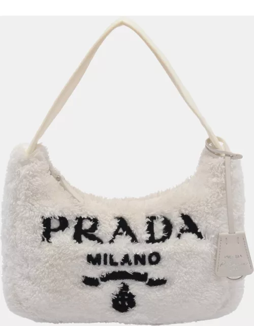 Prada Re-Edition 2000 SPUGNA Mini bag Handbag Fabric Off white