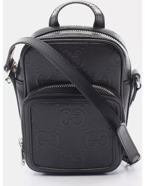 Gucci GG embossed Mini bag Shoulder bag Leather Black 2WAY