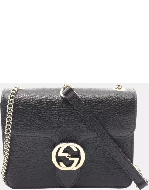 Gucci Interlocking G Chain shoulder bag Leather Black