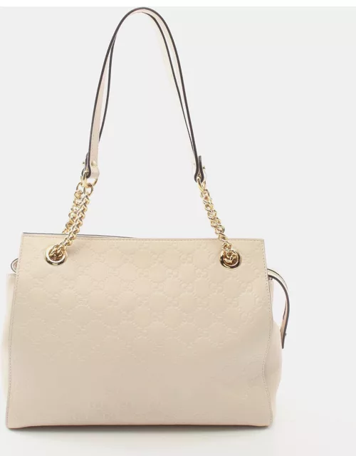 Gucci Gucci sima Chain shoulder bag Leather Off white