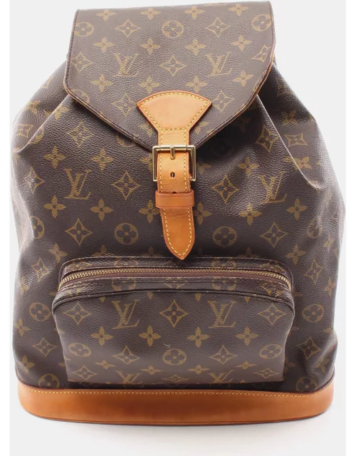 Louis Vuitton Montsouris GM Monogram Backpack Rucksack PVC Leather Brown
