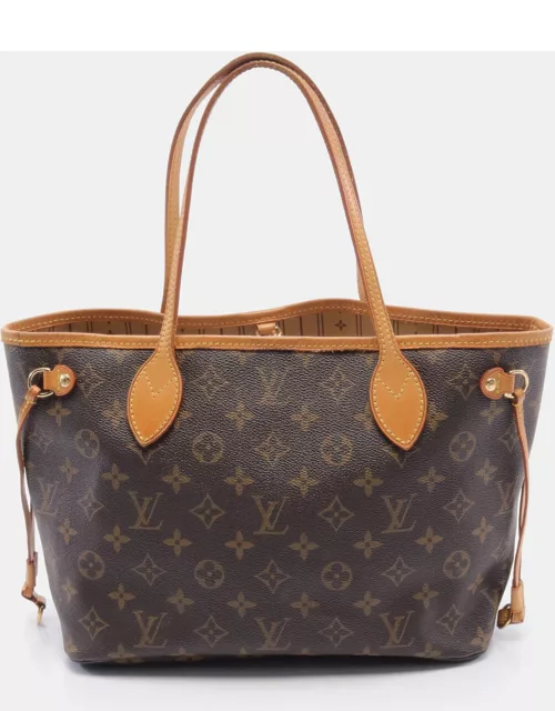 Louis Vuitton Neverfull PM Monogram Handbag Tote bag PVC Leather Brown